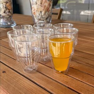 Bodum double-wall glass - designed to keep drinks hot or cold. 12 oz. 8 glasses